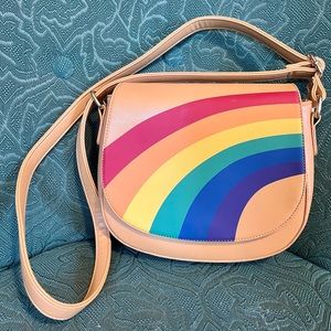 Banned Retro Rainbow 🌈 Purse! Mellow Yellow with shoulder strap! NWOT✨
